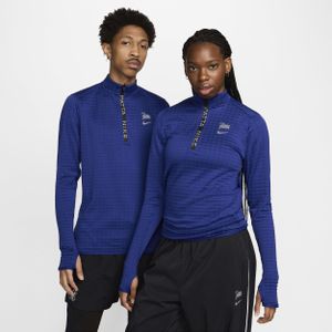 Nike x Patta Running Team top met lange mouwen en halflange rits - Blauw