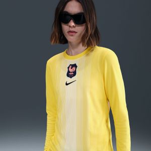 FFF 2025/26 Stadium Goalkeeper Nike Dri-FIT replicavoetbalshirt met lange mouwen voor dames - Geel