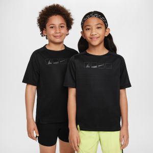 Nike Multi Tech jongenstop met Dri-FIT en korte mouwen - Zwart