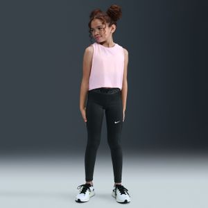 Nike Pro legging met halfhoge taille voor meisjes - Zwart