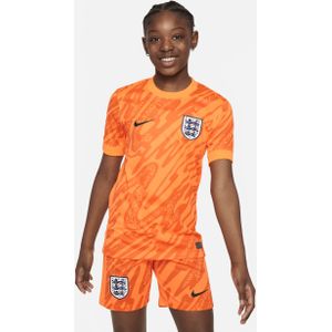 Engeland (herenelftal) 2024/25 Stadium Goalkeeper Nike Dri-FIT replica voetbalshirt met korte mouwen voor kids - Oranje