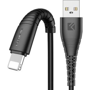 Floveme Lightning naar USB kabel Flexibel Zwart