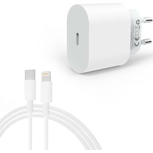 COSMOS 20W Snellader Oplader met Lightning naar USB-C oplaadkabel - Geschikt voor Apple iPhone