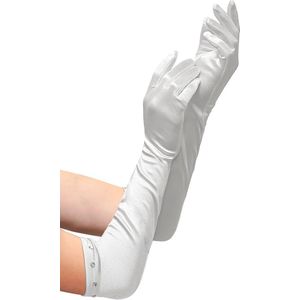 Glamour Satin Kinderhandschuhe weiß weiß | Karneval & Fasching | Kostüme.com