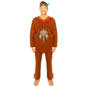 Blaue Feder Indianer Kostüm für Herren