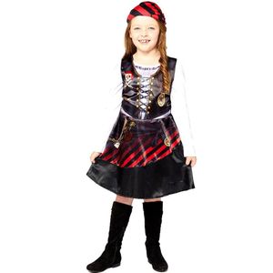 Recyceltes Piratenkostüm für Mädchen - Kinder 8-10 Jahre schwarz-rot | Karneval & Fasching | Kostüme.com