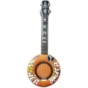 Aufblasbare Flower-Power Gitarre orange orange | Karneval & Fasching | Kostüme.com