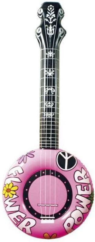 Aufblasbare Flower-Power Gitarre pink pink | Karneval & Fasching | Kostüme.com