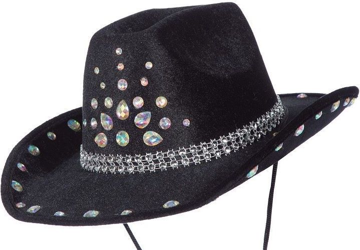 Cowboyhut mit Strasssteinen schwarz | Karneval & Fasching | Kostüme.com