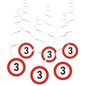 6 Auf der Baustelle Spiralhänger mit Zahlenaufkleber 60cm