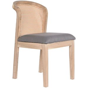 Esszimmerstuhl DKD Home Decor Tanne Polyester Dunkelgrau (46 x 61 x 86 cm)