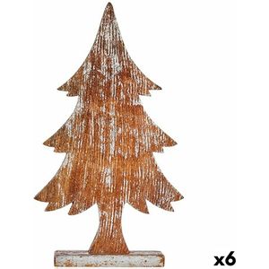 Deko-Figur Weihnachtsbaum Silberfarben Holz 5 x 49,5 x 26 cm (6 Stück)