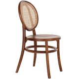 Stuhl DKD Home Decor Dunkelbraun Raster Rattan Ulme (43 x 43 x 89 cm)