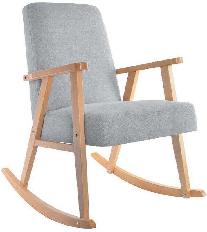 Schaukelstuhl DKD Home Decor Himmelsblau natürlich Holz Buche Holz MDF 81 x 58 x 90 cm