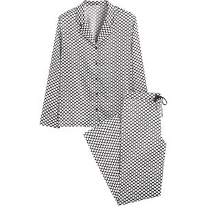 Pyjama in grootvaderstijl in bedrukt satijn LA REDOUTE COLLECTIONS. Katoen materiaal. Maten 34 FR - 32 EU. Andere kleur