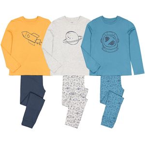 Set van 3 pyjama's in katoen, ruimteprint LA REDOUTE COLLECTIONS. Katoen materiaal. Maten 14 jaar - 162 cm. Geel kleur