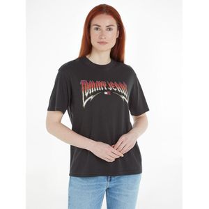 T-shirt, recht model TOMMY JEANS. Katoen materiaal. Maten S. Zwart kleur