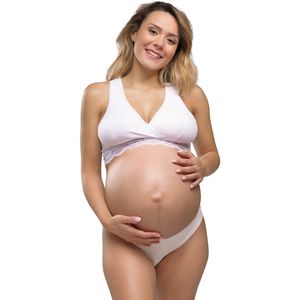 Borstvoedings- en zwangerschapsbustier CARRIWELL. Bio katoen materiaal. Maten S. Wit kleur