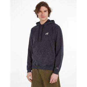 Rechte hoodie met logo grif TOMMY JEANS. Katoen materiaal. Maten L. Zwart kleur