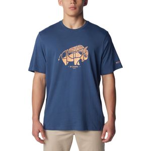 Grafische T-shirt Rockaway River COLUMBIA. Katoen materiaal. Maten M. Blauw kleur