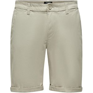 Chino short ONLY & SONS. Katoen materiaal. Maten XXL. Beige kleur