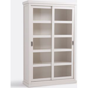 Vitrine boekenkast met 2 schuifdeuren, Lunja