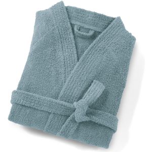 Badjas in badstof, kimono kraag, 450g/m², Haxel LA REDOUTE INTERIEURS.  materiaal. Maten 46/48. Blauw kleur