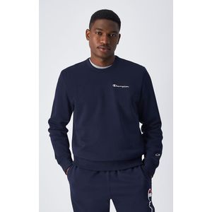 Sweater in molton met ronde hals en klein logo CHAMPION. Katoen materiaal. Maten XL. Blauw kleur