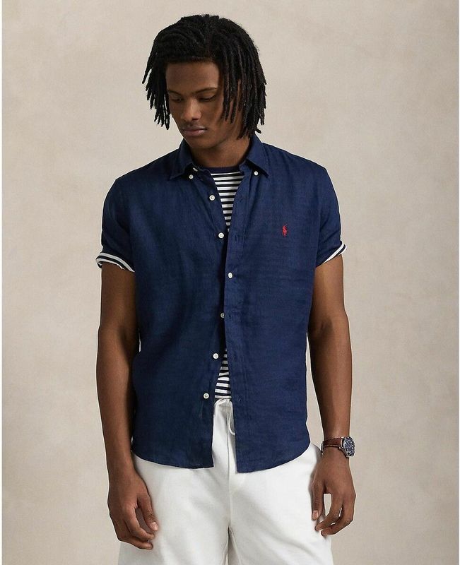Hemd in linnen POLO RALPH LAUREN. Linnen materiaal. Maten S. Blauw kleur