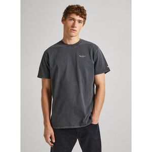 T-shirt met korte mouwen en klein logo PEPE JEANS. Katoen materiaal. Maten XL. Zwart kleur