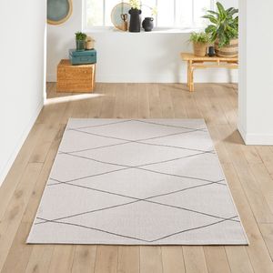 Plat geweven tapijt indoor/outdoor, Fatouh LA REDOUTE INTERIEURS. Polypropyleen materiaal. Maten 120 x 170 cm. Beige kleur