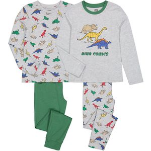 Set van 2 pyjama's met dinosaurussenprint LA REDOUTE COLLECTIONS. Katoen materiaal. Maten 5 jaar - 108 cm. Grijs kleur