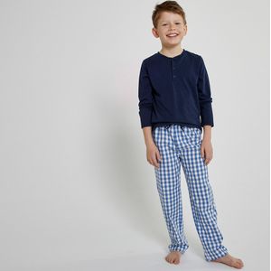 Pyjama in katoen, geruite broek LA REDOUTE COLLECTIONS. Katoen materiaal. Maten 8 jaar - 126 cm. Blauw kleur