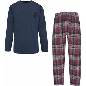 Lange pyjama met geruite broek FILA. Katoen materiaal. Maten L. Blauw kleur