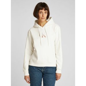 Hoodie, logo vooraan CALVIN KLEIN JEANS. Katoen materiaal. Maten S. Wit kleur