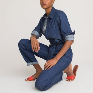 Jumpsuit in jeans LA REDOUTE COLLECTIONS. Denim materiaal. Maten 42 FR - 40 EU. Blauw kleur