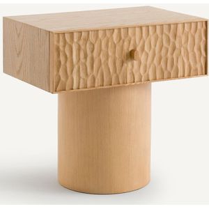 Mason - Nachtkastje - Beige - Massief Eikenhout