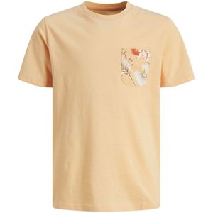 T-shirt met korte mouwen JACK & JONES JUNIOR. Katoen materiaal. Maten 14 jaar - 162 cm. Oranje kleur