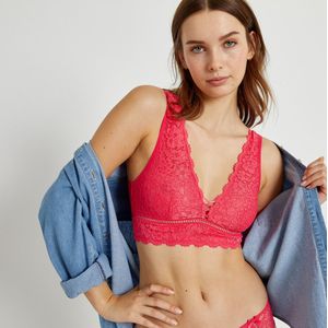 Bralette BH Signature, GIROFLE LA REDOUTE COLLECTIONS. Kant materiaal. Maten 90A FR - 75A EU. Oranje kleur