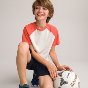 Sport T-shirt, bicolor LA REDOUTE COLLECTIONS. Polyester materiaal. Maten 5 jaar - 108 cm. Oranje kleur