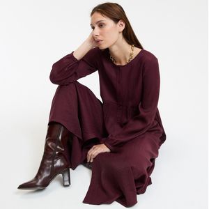 Lange jurk, lange mouwen Signature SUZIE LA REDOUTE COLLECTIONS. Viscose materiaal. Maten S. Rood kleur