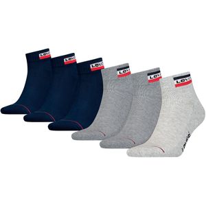 Set van 6 paar lage sokken LEVI'S. Katoen materiaal. Maten 35/38. Blauw kleur