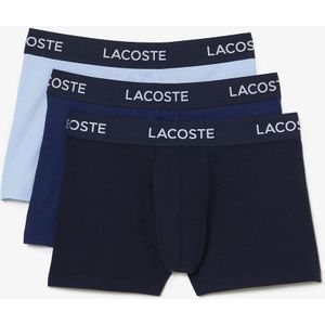 Set van 3 boxershorts in jersey LACOSTE. Katoen materiaal. Maten L. Blauw kleur