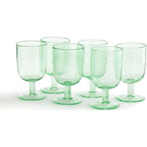 Set van 6 glazen op voet in bubbelglas, Faraji LA REDOUTE INTERIEURS. Glas materiaal. Maten één maat. Groen kleur