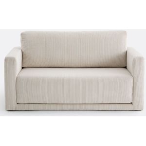 Hani - 2-zits Slaapbank - Ribfluweel - Beige - Geribd Fluweel
