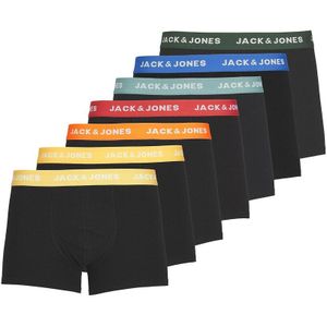 Set van 7 effen boxershorts Jactivo JACK & JONES. Katoen materiaal. Maten L. Zwart kleur