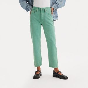 Jeans 501® Crop LEVI'S. Denim materiaal. Maten Maat 25 (US) - Lengte 28. Groen kleur