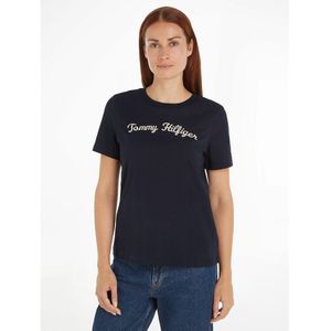 T-shirt met korte mouwen en ronde hals TOMMY HILFIGER. Katoen materiaal. Maten XS. Blauw kleur