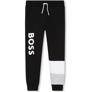 Joggingbroek in molton BOSS KIDSWEAR. Katoen materiaal. Maten 14 jaar - 162 cm. Zwart kleur