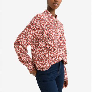 Blouse met bloemenprint VERO MODA. Viscose materiaal. Maten S. Rood kleur